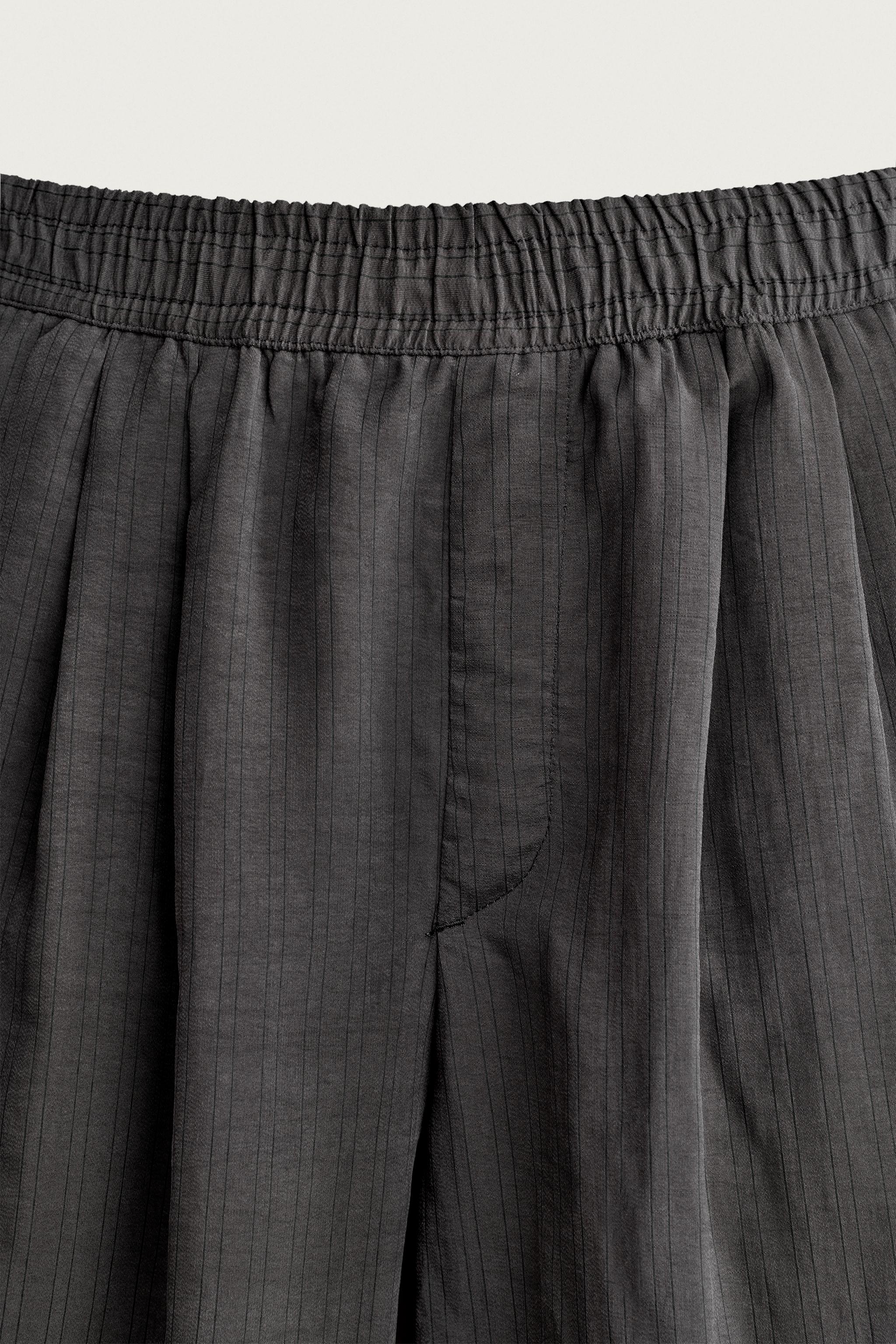 Мужские брюки Zara RELAXED FIT STRIPED FLOWY PANTS — фото 7