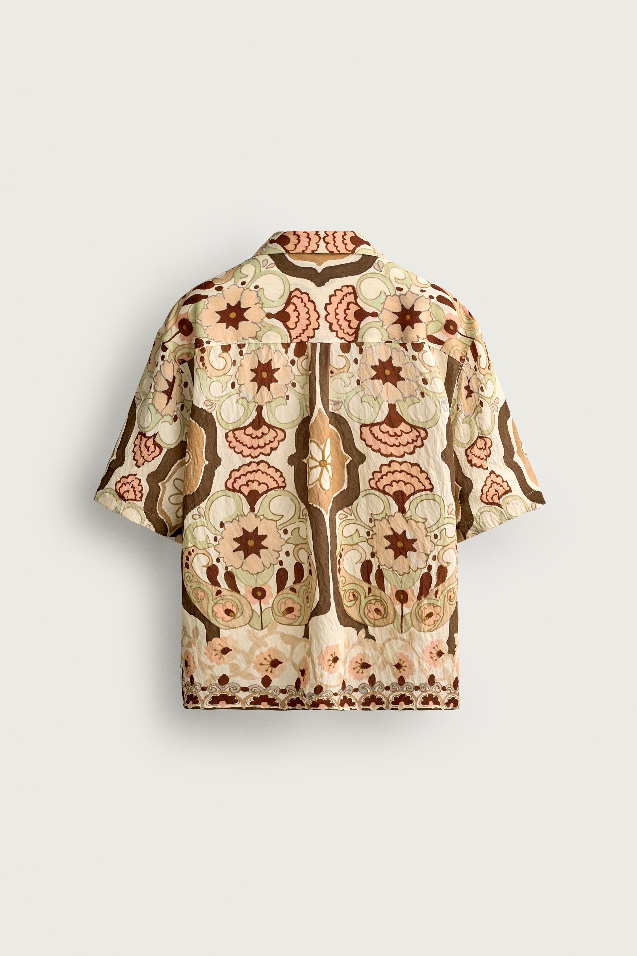 Zara Soyut Desenli Dökümlü Gömlek görsel 7