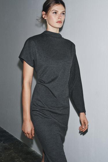 ASYMMETRIC LONG DRESS - Anthracite grey by Zara - Image 6