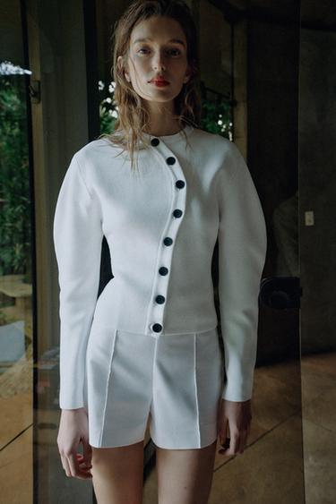 ASYMMETRIC FASTENING CARDIGAN - White by Zara