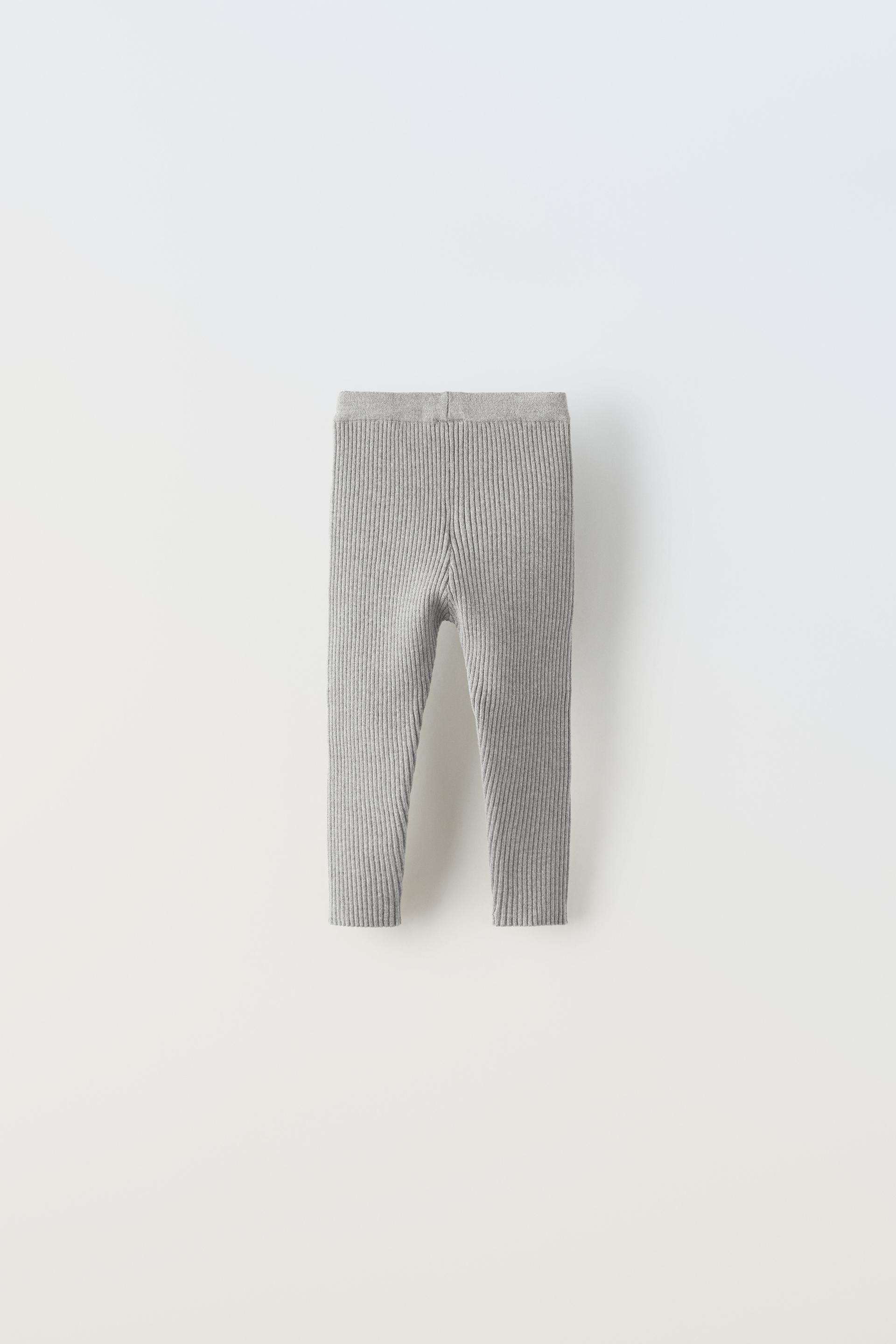 Kids Leggings in Light Grey Soft Knit l OM683 – OMAMImini