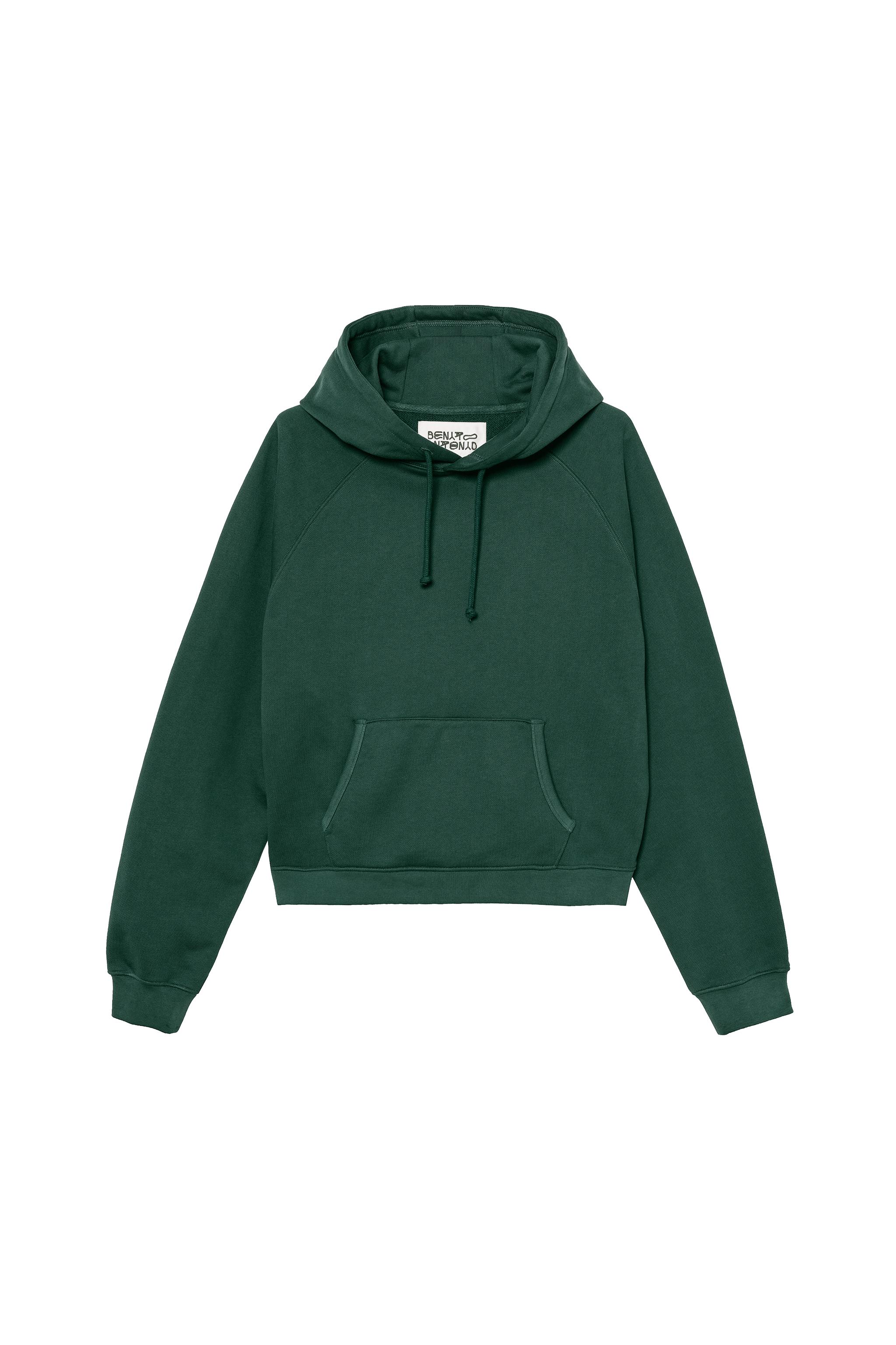 EMBROIDERED LOGO HOODIE SWEATSHIRT — Mid-green