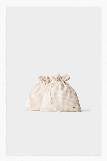 PACK DI BORSE A QUADRI - Bianco écru di Zara