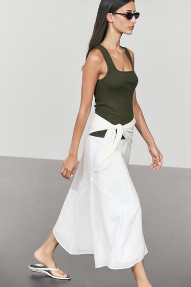 Square Neck Top — Dark khaki 1