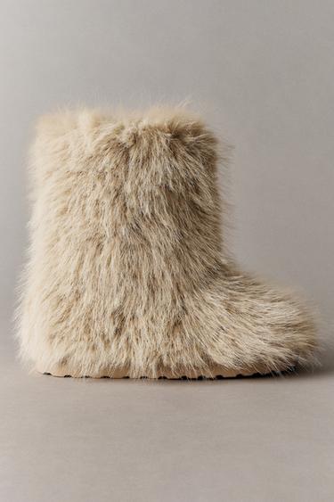 SNOW BOOTS WITH FAUX FUR - Ecru White by Zara