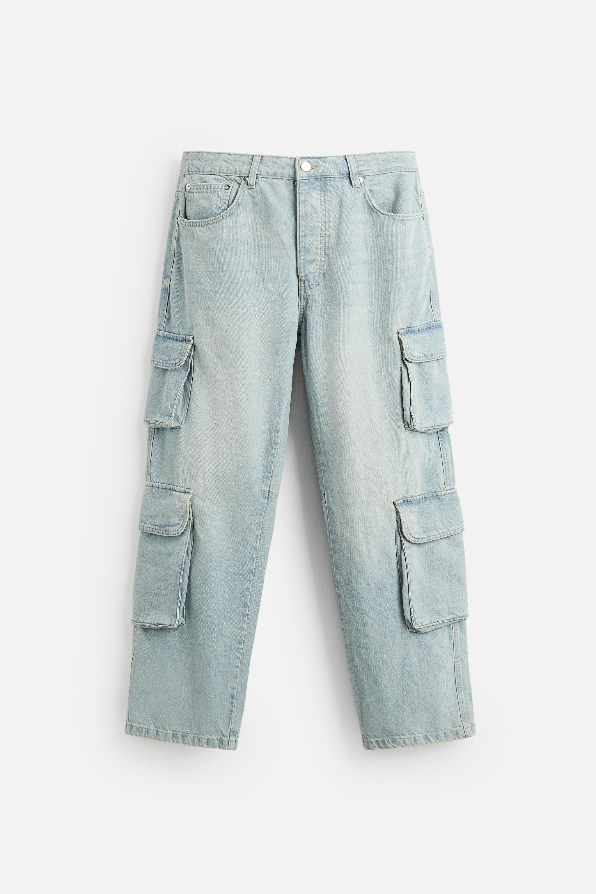 【大学生の特権】学生証で送料無料になる CARGO DENIM TROUSERS New ZARA | blue Light - POCKETS WITH パンツ