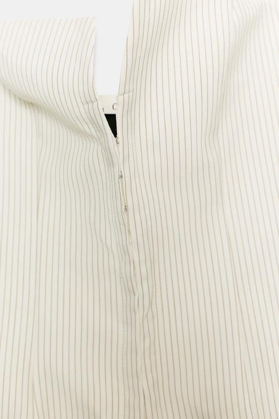 STRIPED HALTER CORSET TOP - Ecru / Brown by Zara - Image 6