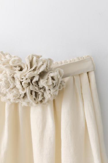 JUPE MI-LONGUE 100% LIN AVEC CEINTURE ÉDITION LIMITÉE - Écru clair de Zara - Image 2