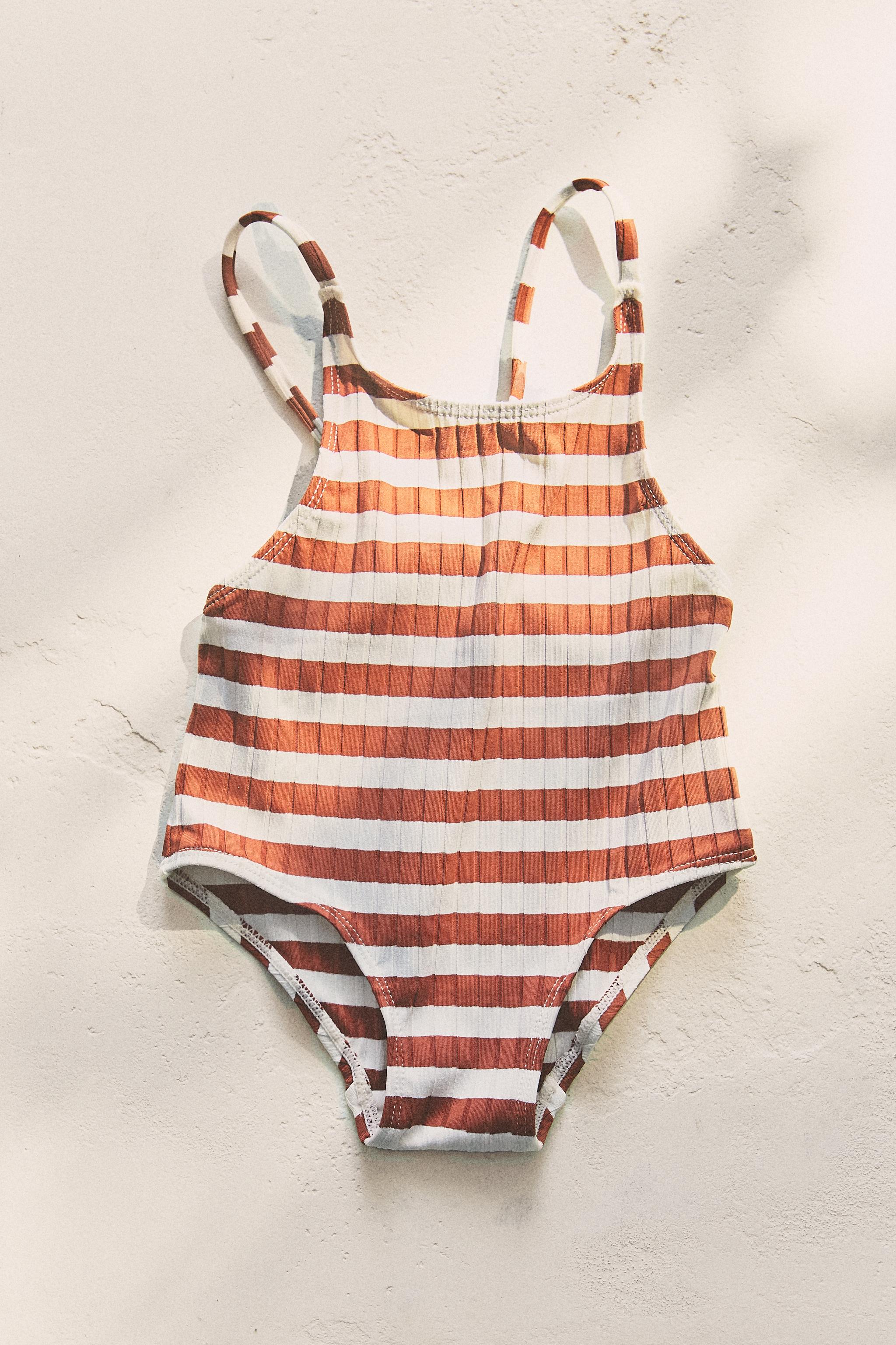KIDS' STRIPED BEACH SWIMSUIT