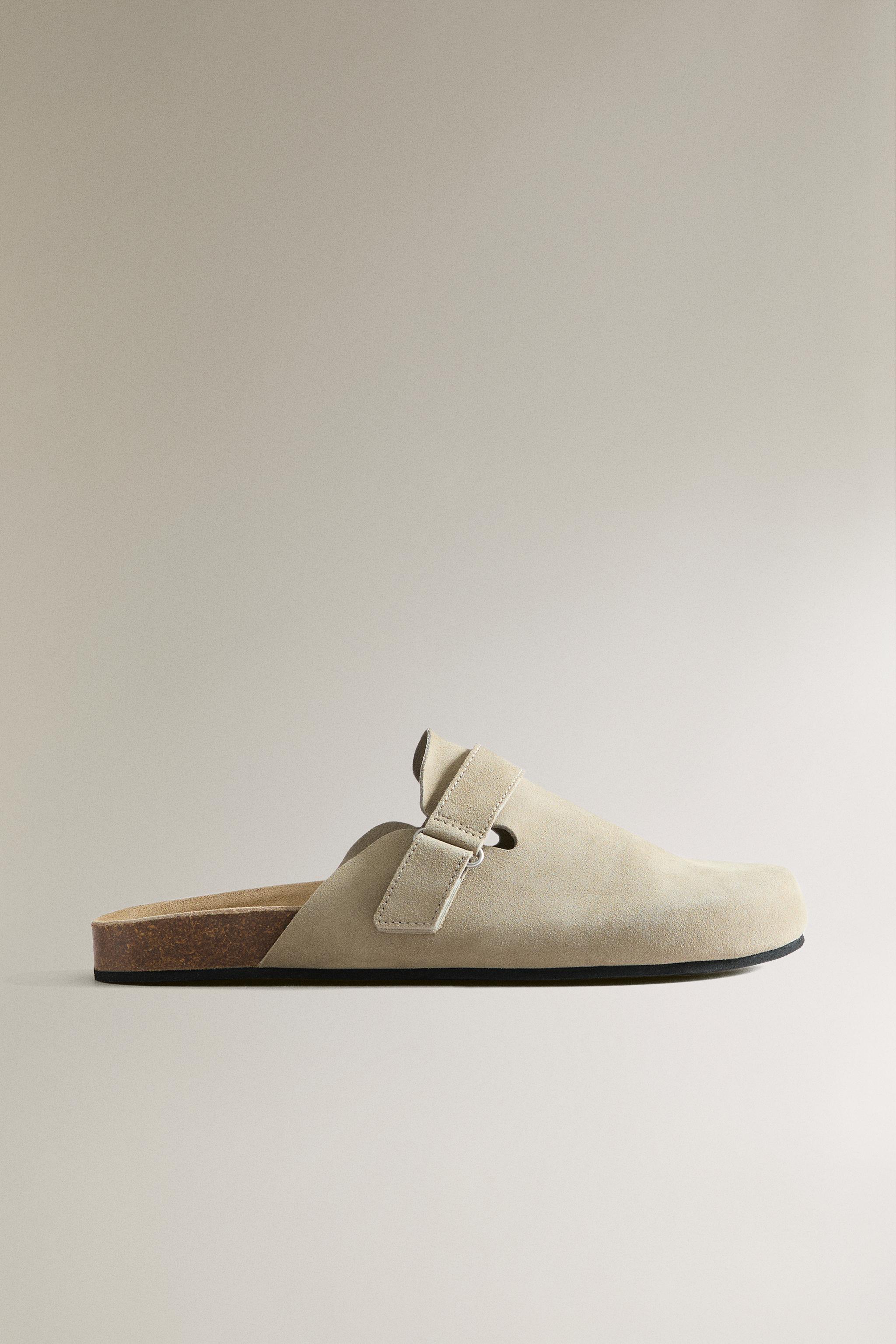 LEATHER MULE CLOGS WITH STRAP
