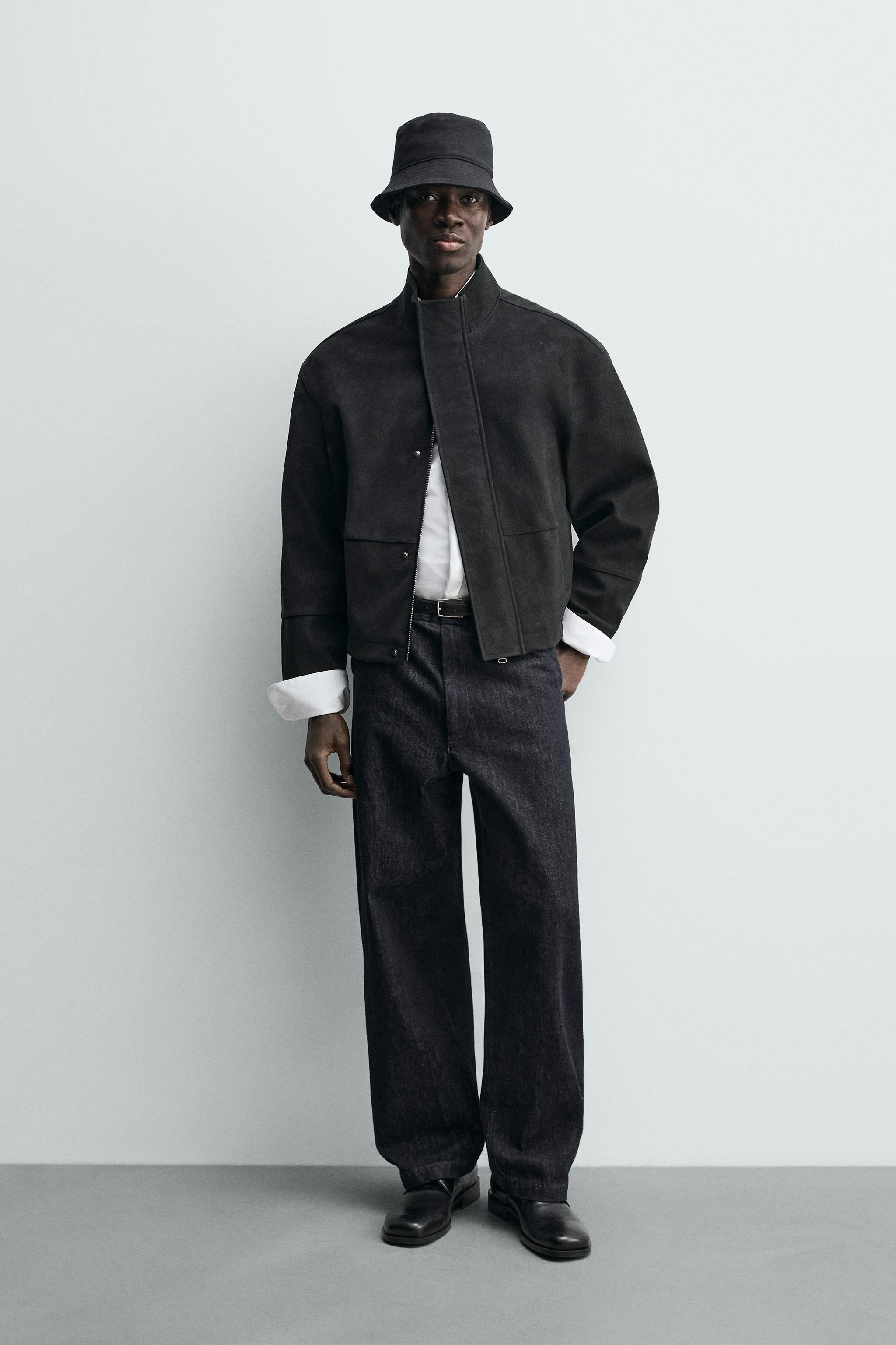 テクスチャード フェイクレザージャケット - ブラック | ZARA Japan / 日本