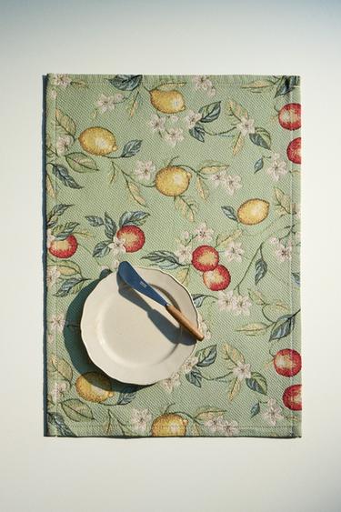 SET DE TABLE JACQUARD FRUITS - Vert de Zara