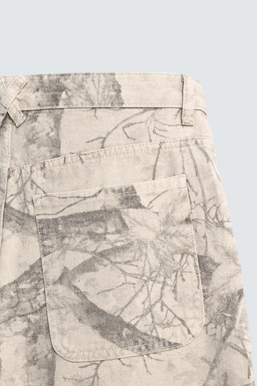 BERMUDA BAGGY FIT À IMPRIMÉ ARBRES - Imprimée de Zara - Image 9