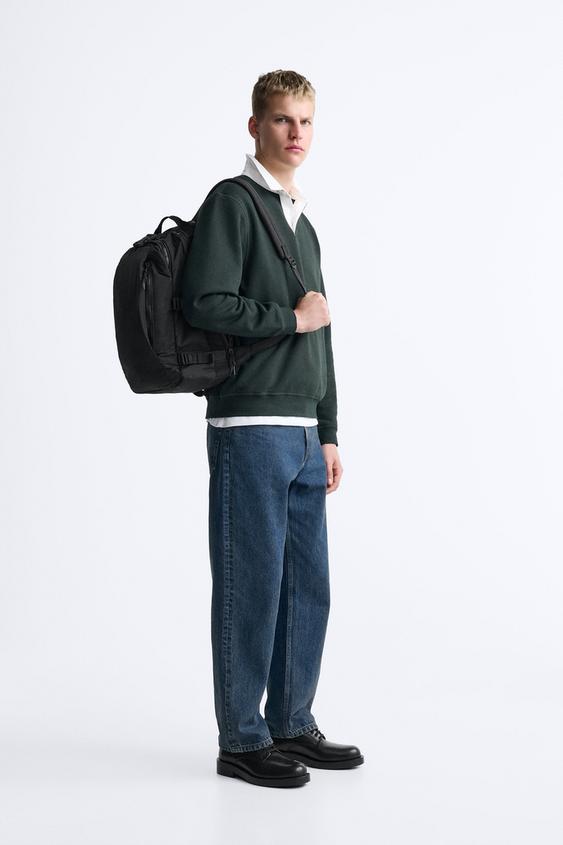 MULTIPOCKET NYLON BACKPACK Black ZARA United States