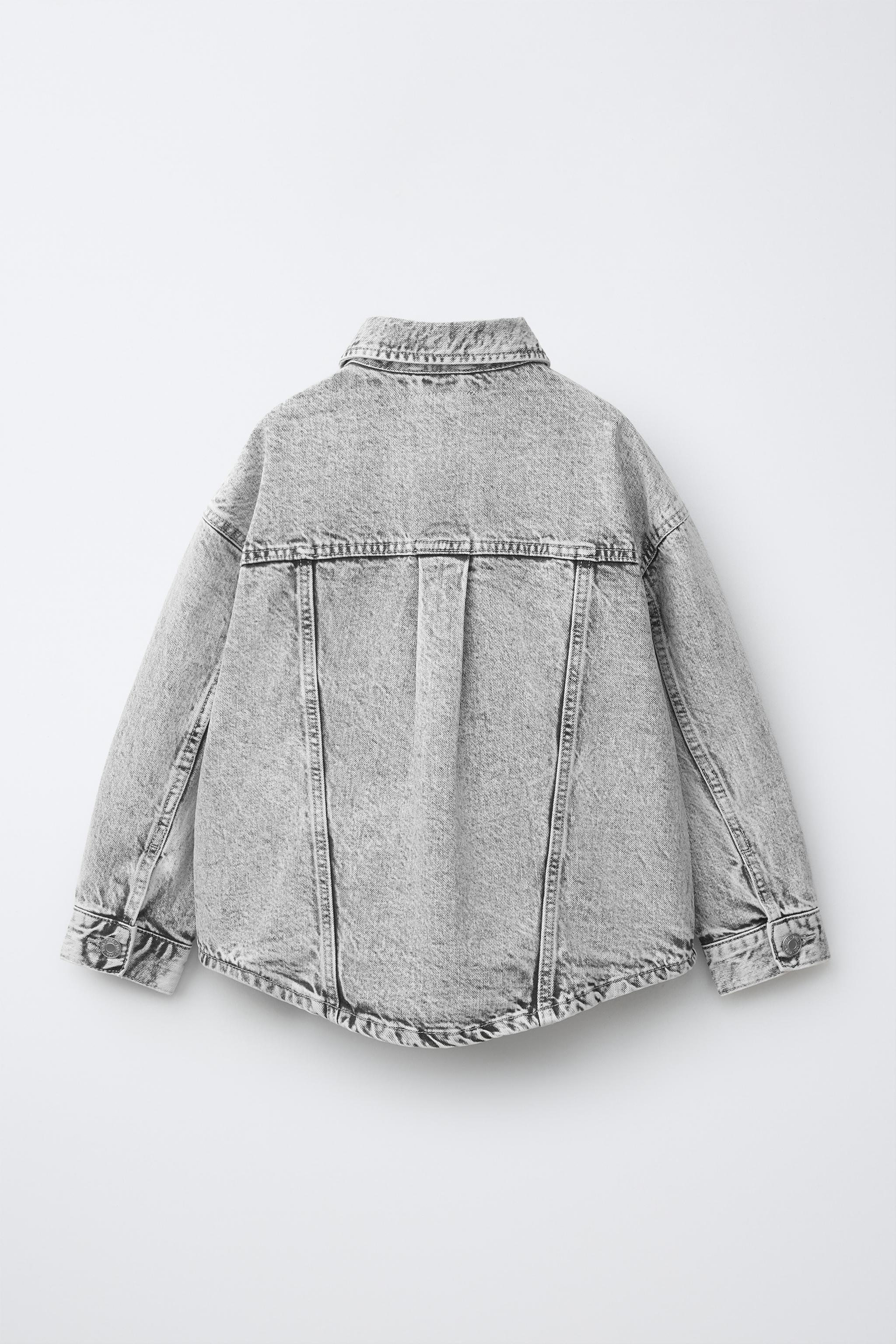 DENIM OVERSHIRT — Light gray