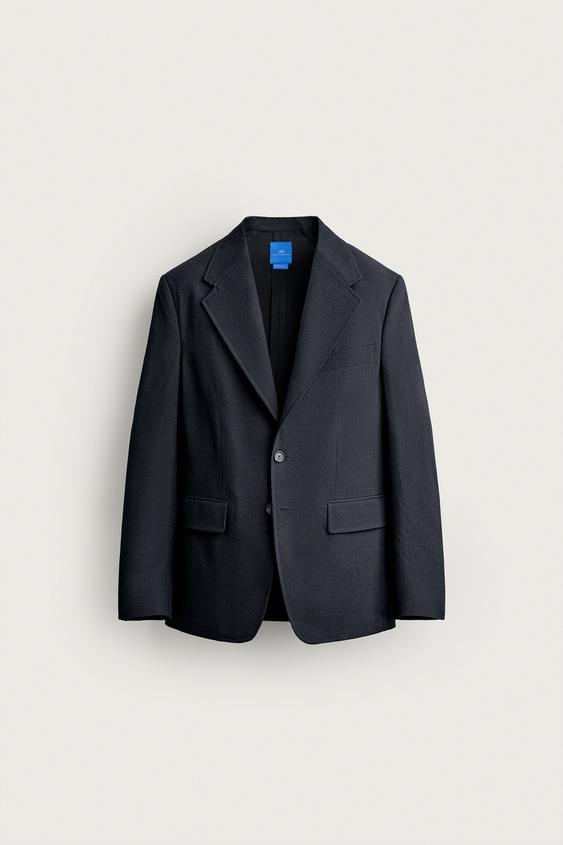 BLAZER DE COSTUME 100 % LAINE AARON LEVINE X ZARA - Bleu marine de Zara - Image 6