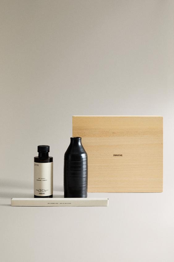 (120 ML) DIFUSOR DE AMBIENTE COM VARETAS VERDANT FOREST E RECIPIENTE DE CERÂMICA - caqui-médio da Zara - Imagem 0