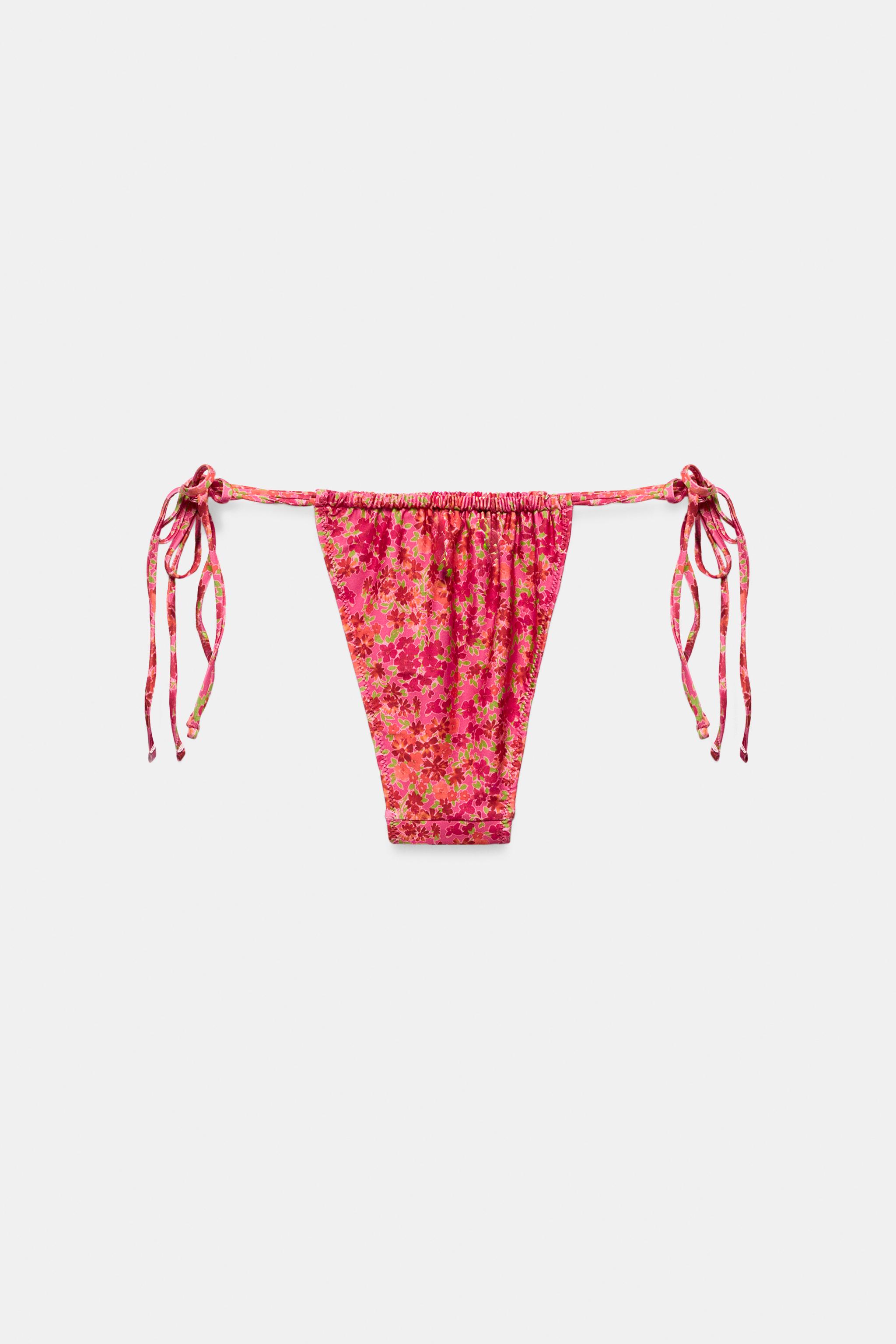FLORAL PRINT TIE-SIDE BIKINI BOTTOMS