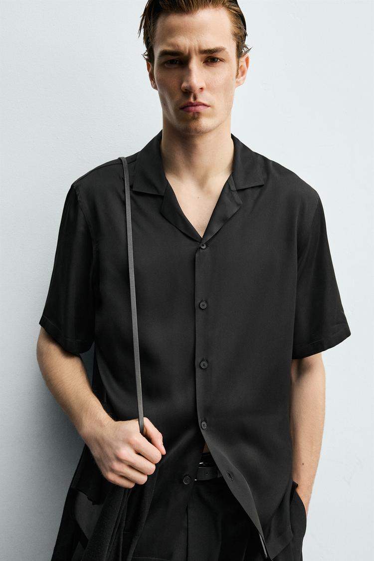 ZARA SATIN RELAXED FIT SHIRT