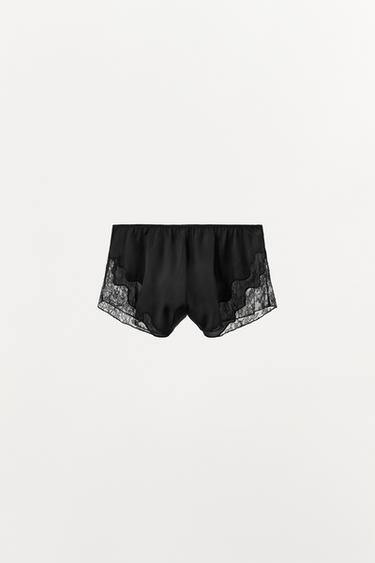 ΣΟΡΤΣ ΣΑΤΙΝΕ ΣΕ ΣΤΥΛ LINGERIE ΜΕ ΔΑΝΤΕΛΑ - Μαύρο του Zara