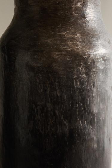 CYLINDRICAL CERAMIC VASE - Black / Brown by Zara - Image 4