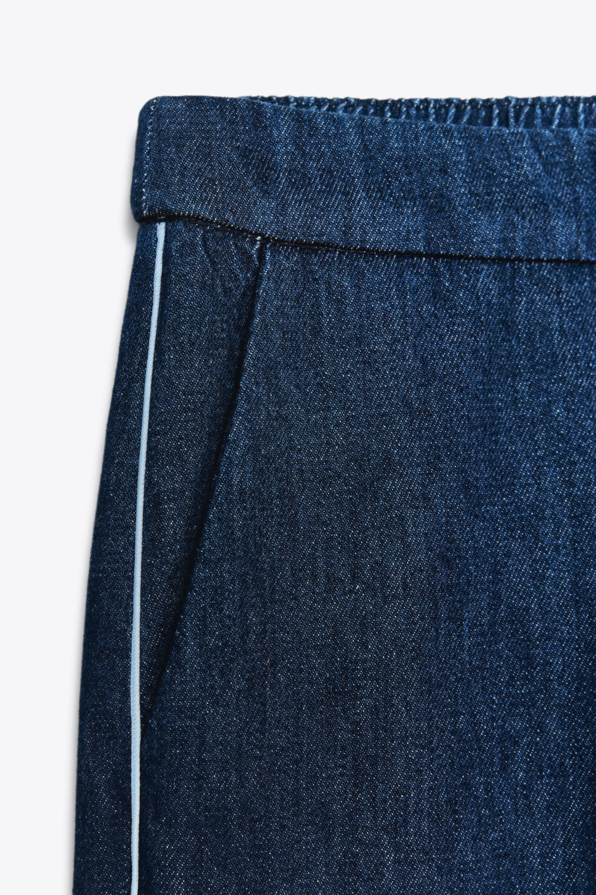 コントラストパイピングワイドパンツ - ブルー | ZARA Japan / 日本
