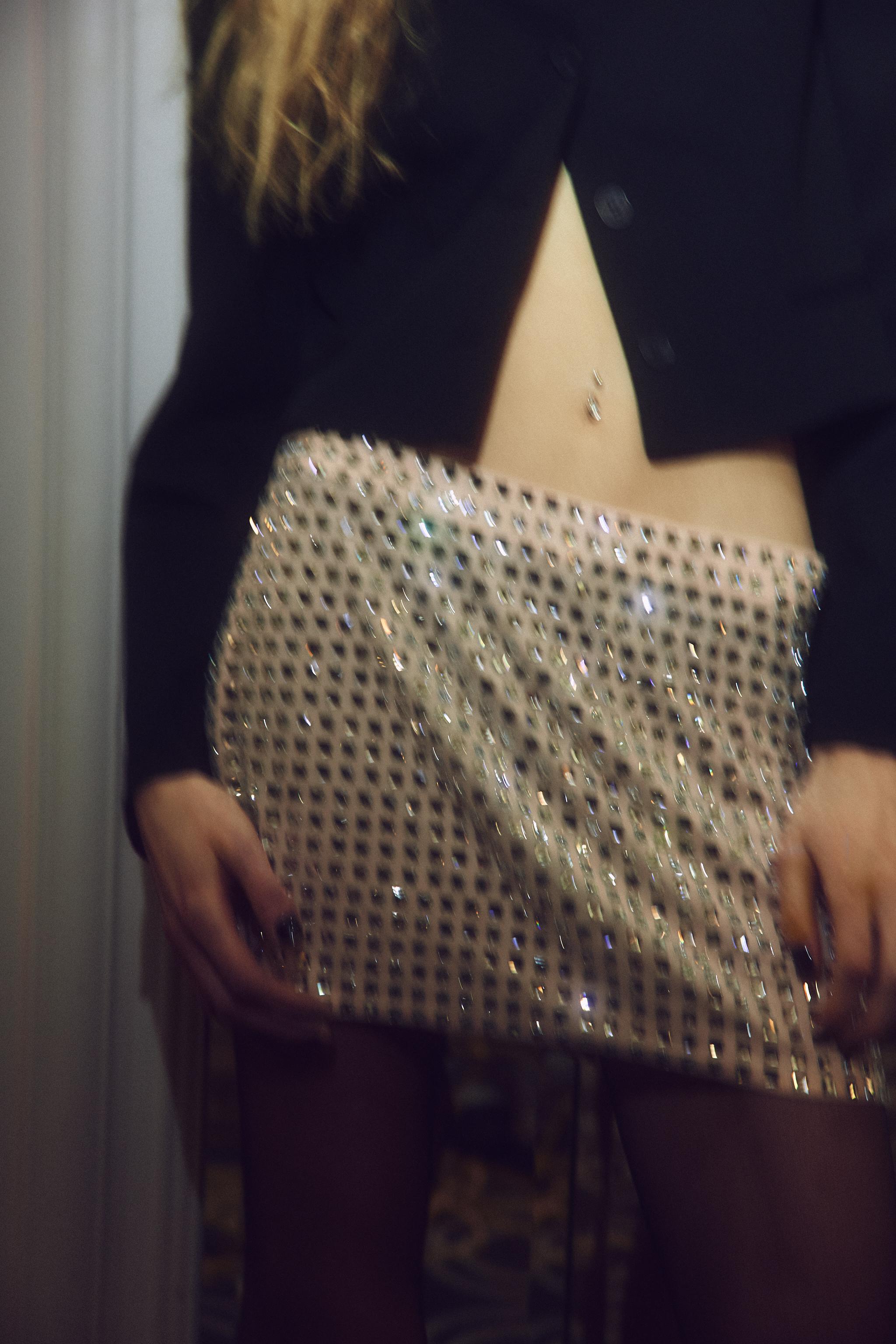 SPARKLY TULLE SKIRT - Soft gold | ZARA United States