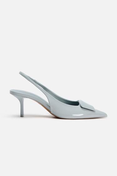 ZAPATO DESTALONADO TACÓN ADORNO - Azul de Zara