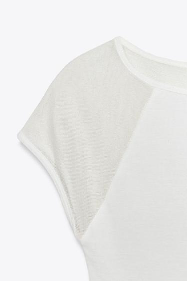 T-SHIRT COMBINÉ - Écru / Beige de Zara - Image 5