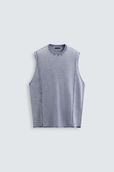 Zara WASHED KNIT TANK TOP - Lilac