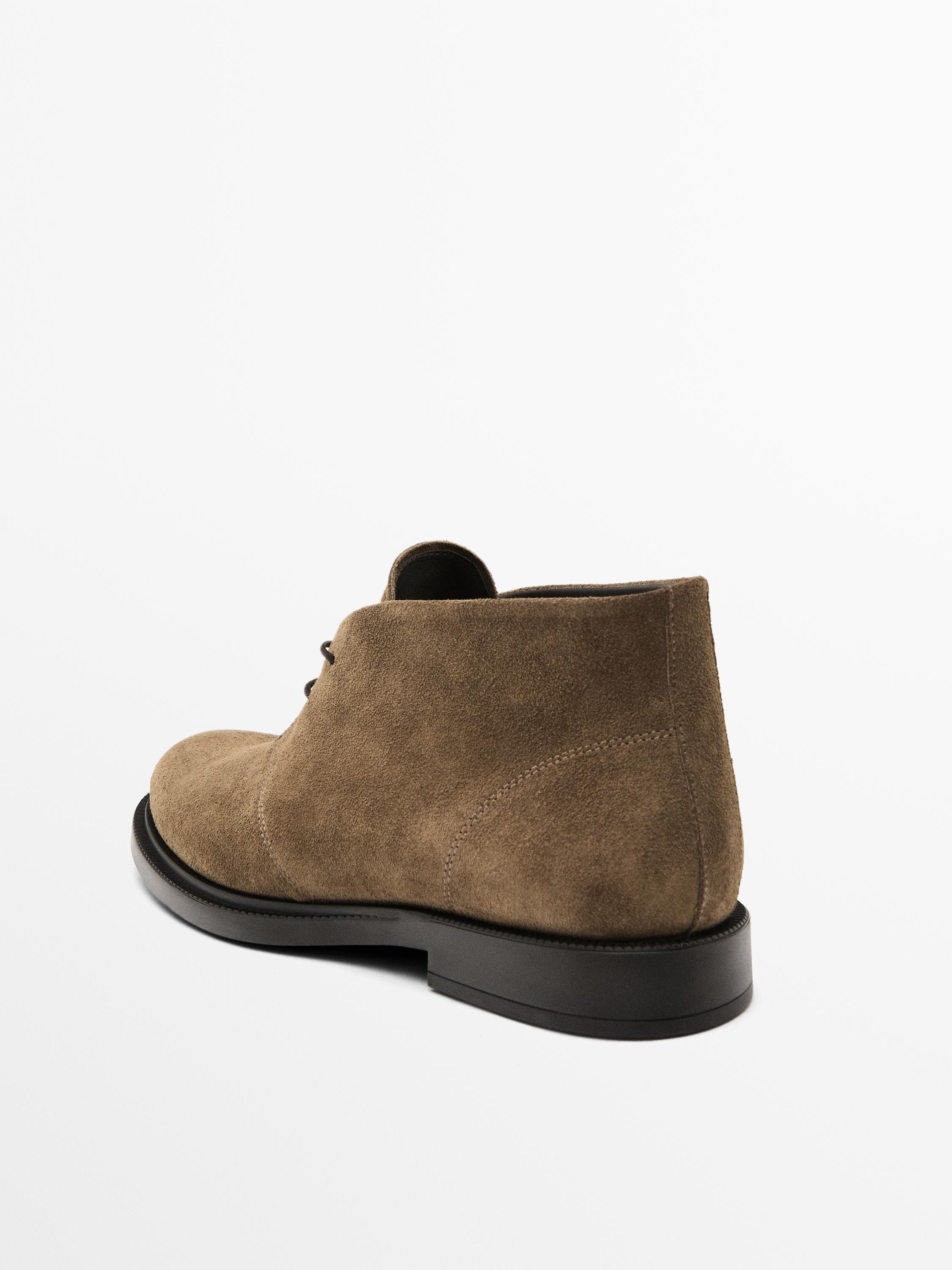 Bottines croûte de cuir
