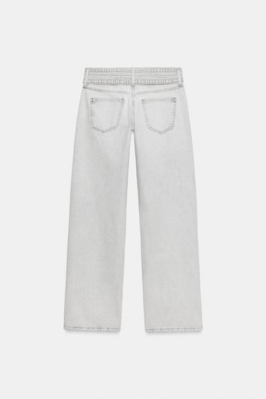 JEAN Z1975 DROIT TAILLE BASSE À CEINTURE - Gris clair de Zara - Image 8