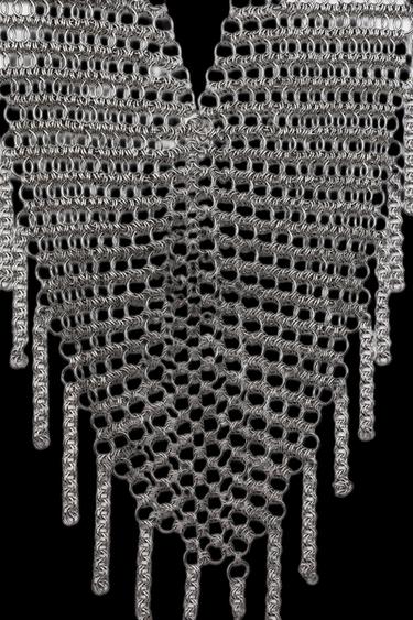 Zara FRINGED RING MESH BELT - Silver