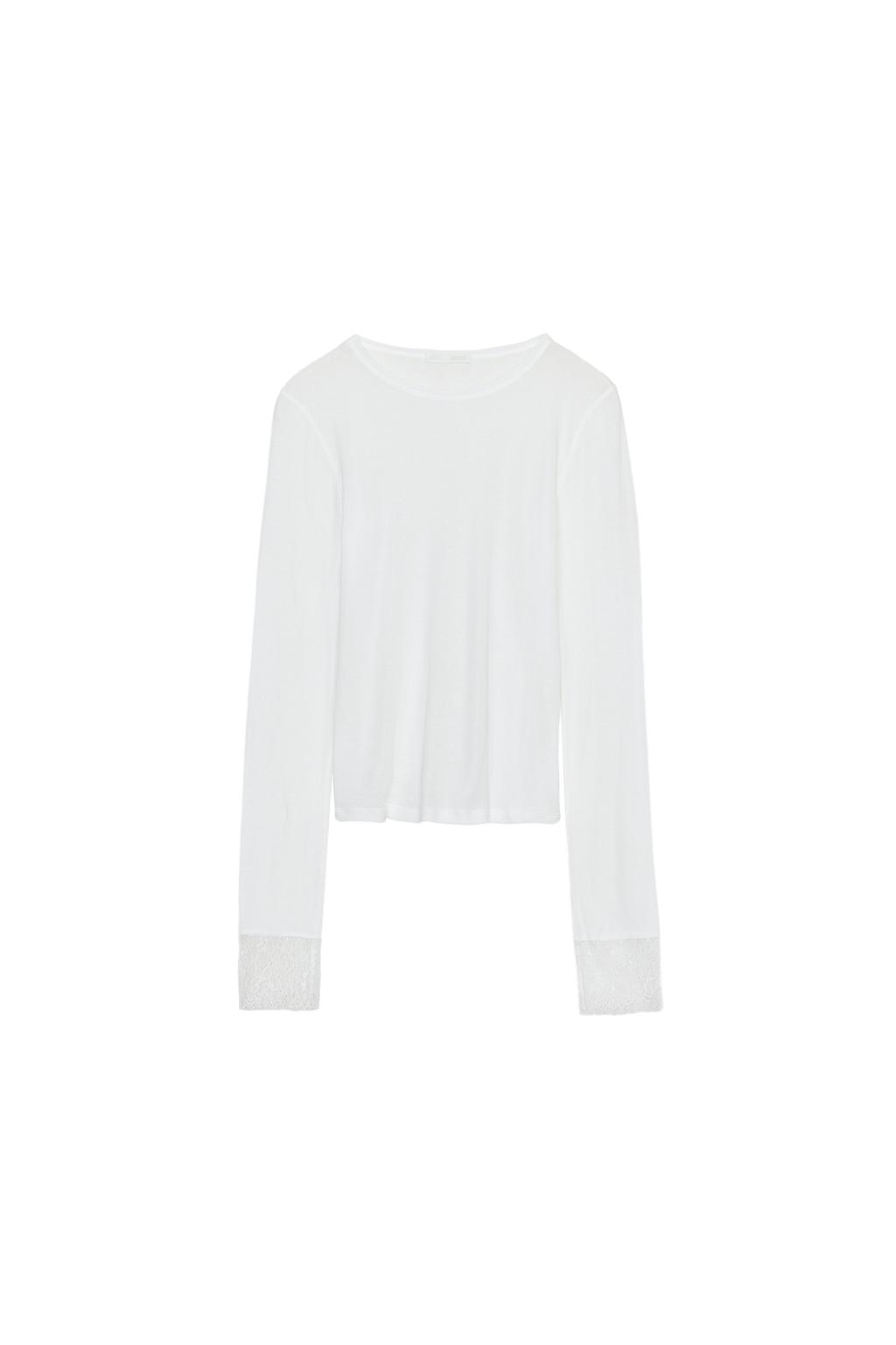 SHEER LACE CUFF TOP - image 3
