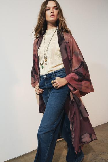 LIMITED EDITION BEADED PRINTED KIMONO - Multicoloured by Zara