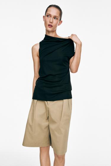 Top fluide à nœud - Noir de Zara