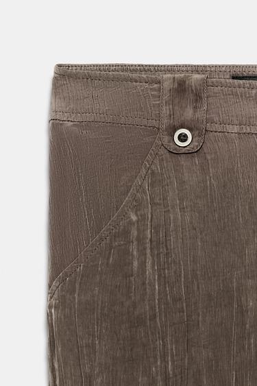 FLOWING TEXTURED TROUSERS - Brown / Taupe by Zara - Image 7