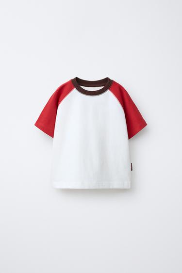 CAMISETA MANGA RANGLÁN - Rojo de Zara
