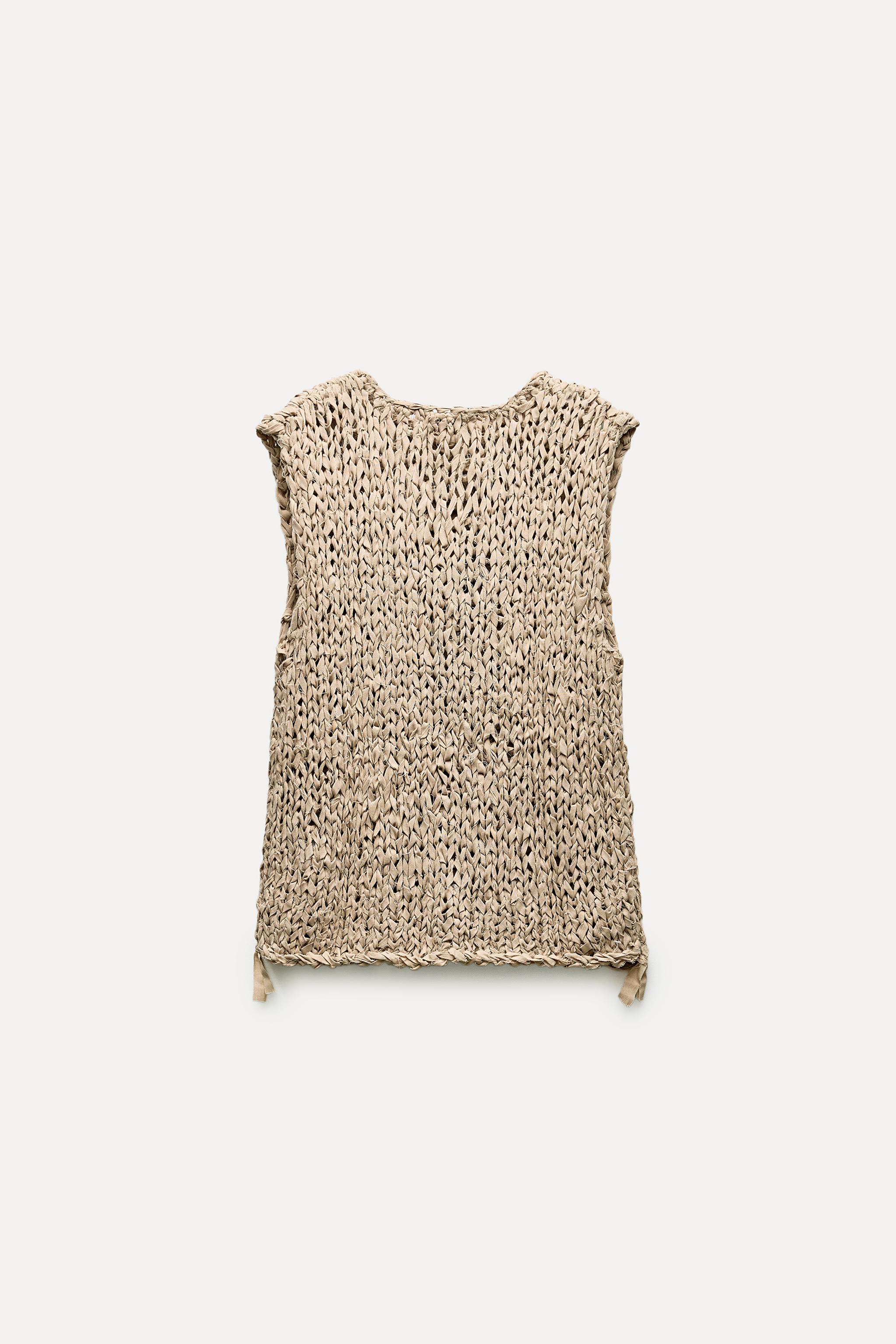 RIBBON KNIT TOP - Mink | ZARA Canada