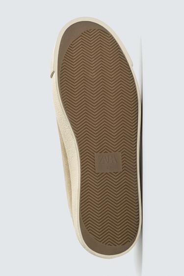 BASKET AVEC DÉTAIL TALON EN CUIR - Marron sable de Zara - Image 6