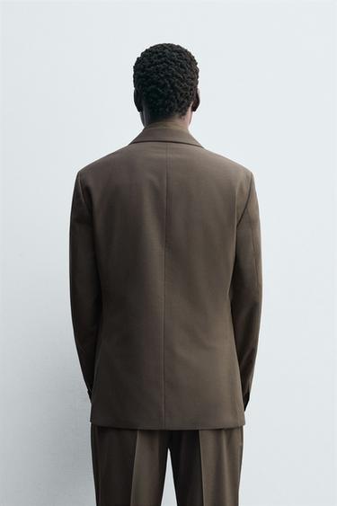 VESTE DE COSTUME À BOUTONNAGE CROISÉ - Gris taupe de Zara - Image 2