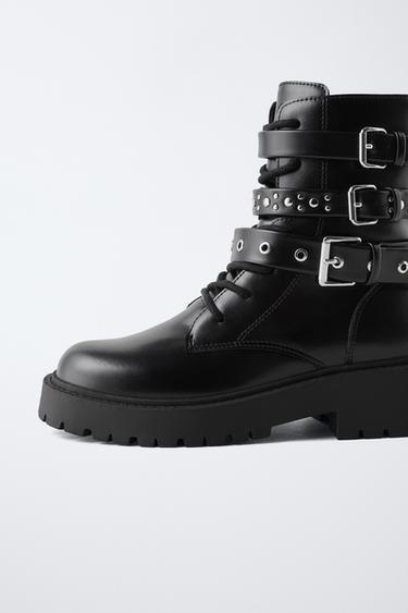 TRIPLE BUCKLE ANKLE BOOTS - Black by Zara - Image 4