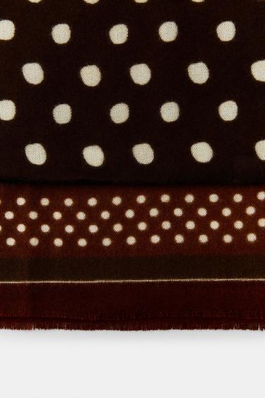 FOULARD À IMPRIMÉ POIS - Marron de Zara - Image 2