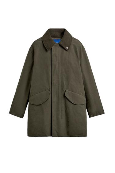 معطف باركا تقني بياقة مدمجة من AARON LEVINE X ZARA - رمادي / أزرق by Zara