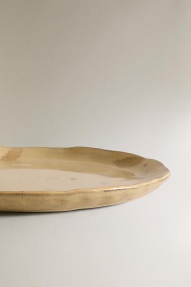 STONEWARE DESSERT PLATE WITH DESIGNS - Beige by Zara - Image 3