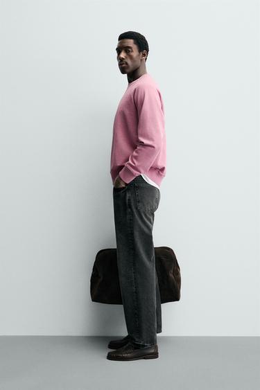 SWEAT RAS-DU-COU LAVÉ BASIQUE - or rose de Zara - Image 3