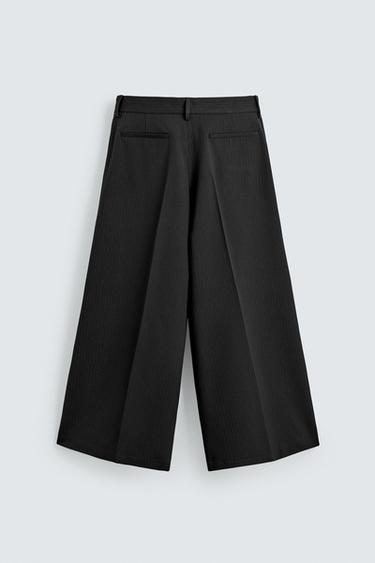 PANTALON COUPE LARGE À PLIS - rayures de Zara - Image 7