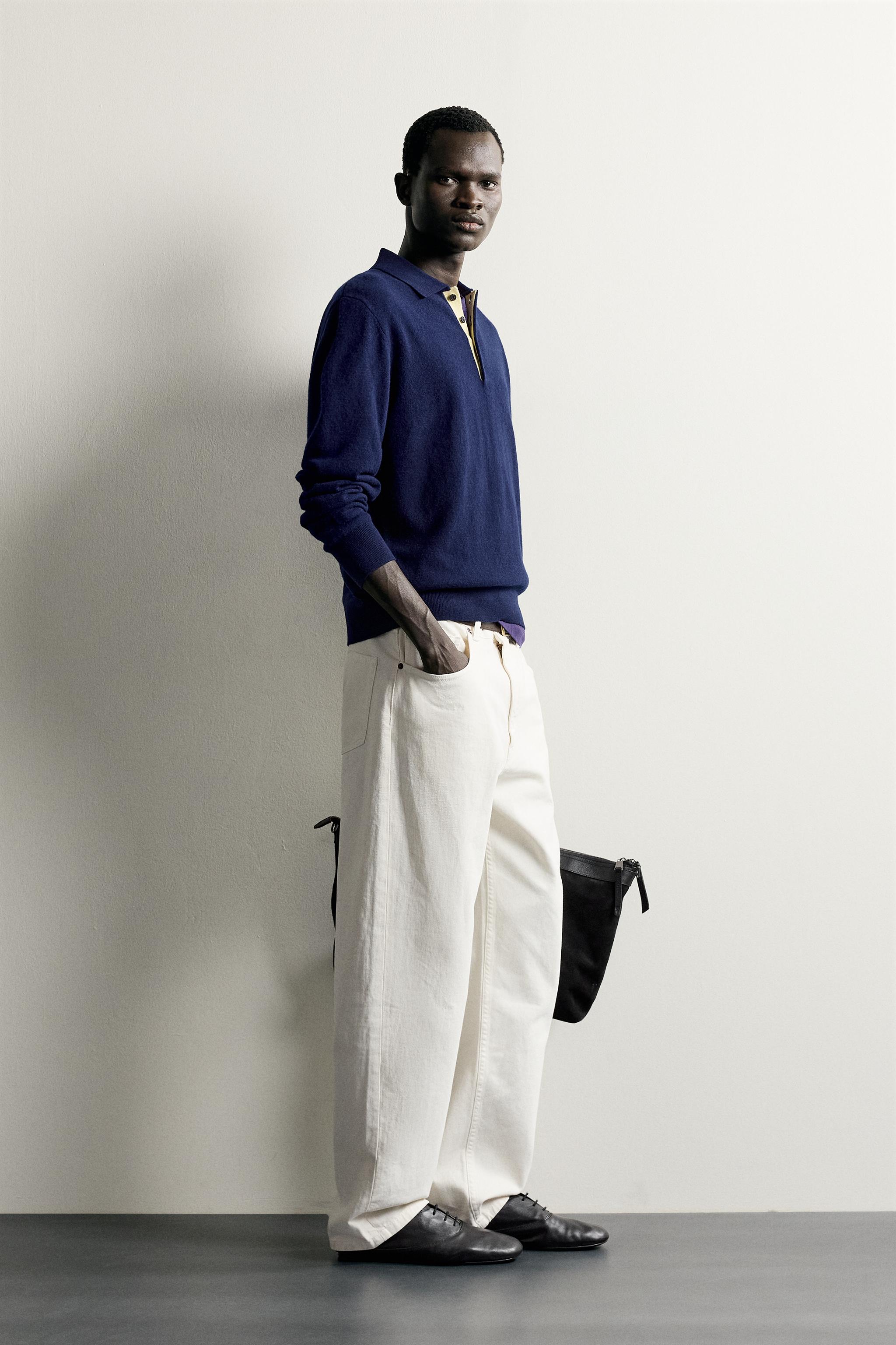 POLO EN MAILLE 100 % LAINE CONTRASTE