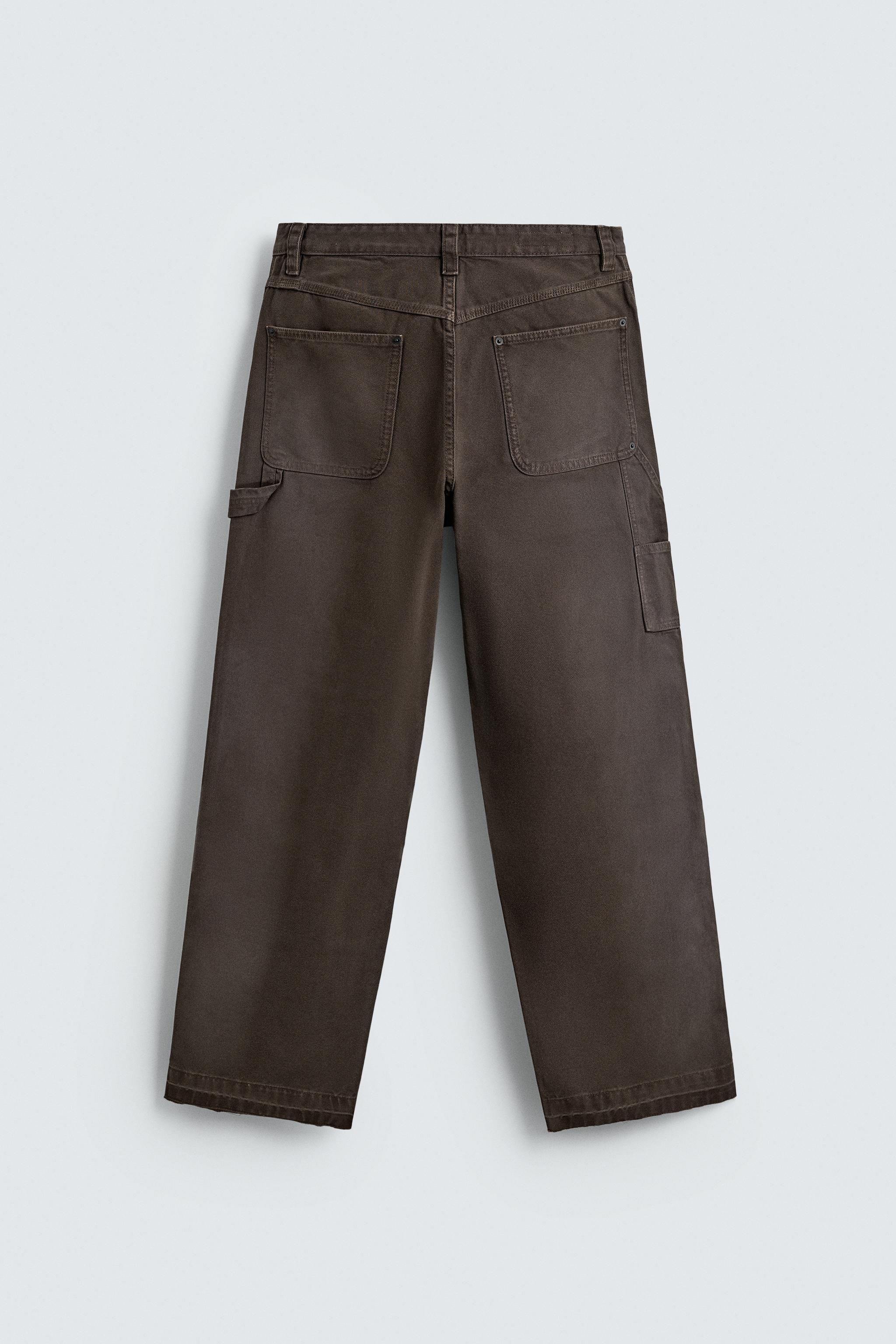SPLATTER CARPENTER TROUSERS - Brown | ZARA India