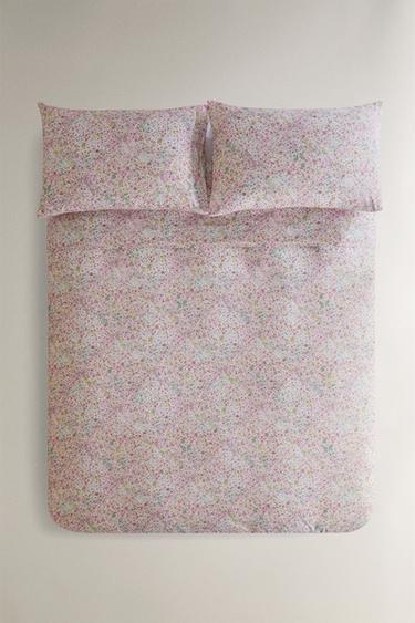FLORAL PRINT DUVET COVER - Pink by Zara